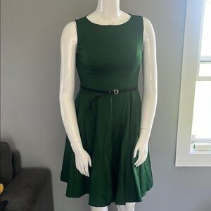 Grace Karin Green Fit and Flare Mini Dress